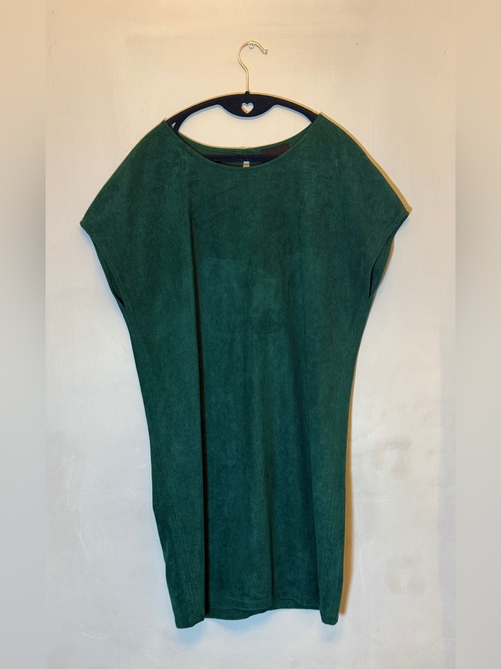 Lumiere Forest Green Faux Suede Shift Dress
